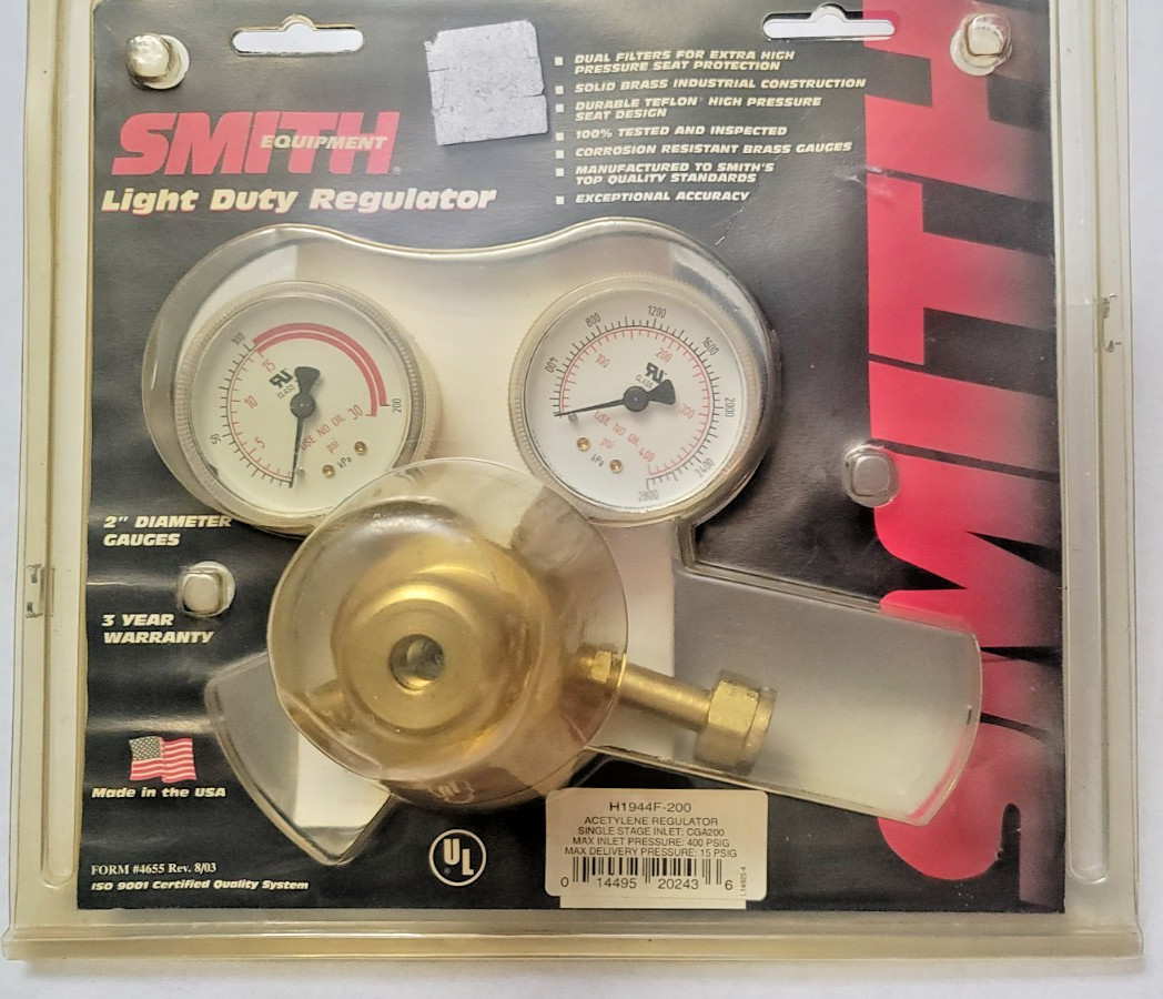 Smith Acetylene Regulator H1944F-200 NEW OPEN PKG