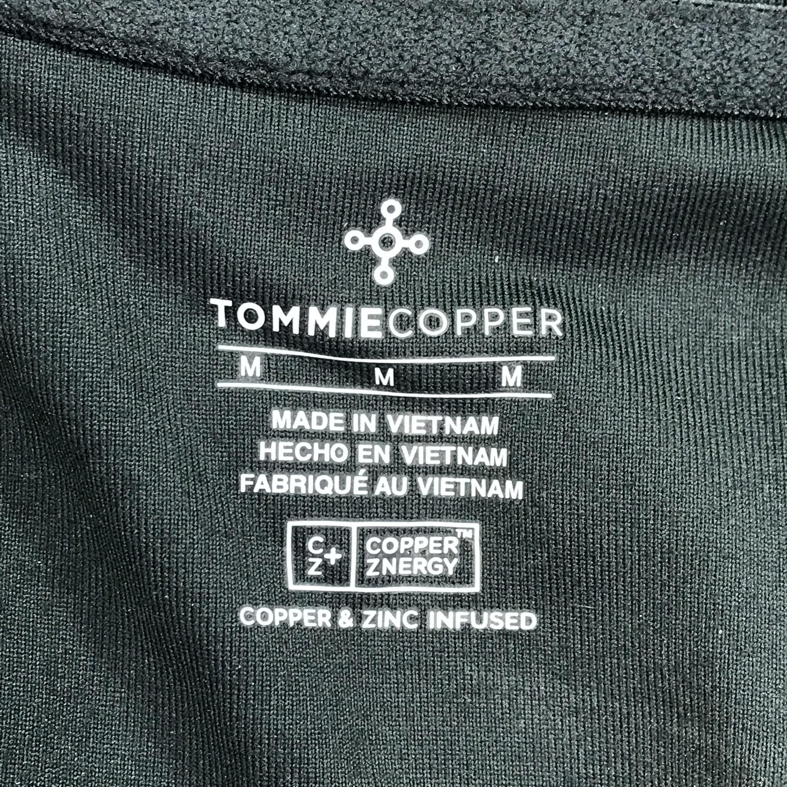 Tommie Copper Mens Medium Black Compression Shirt Lower Back Support Zip Top