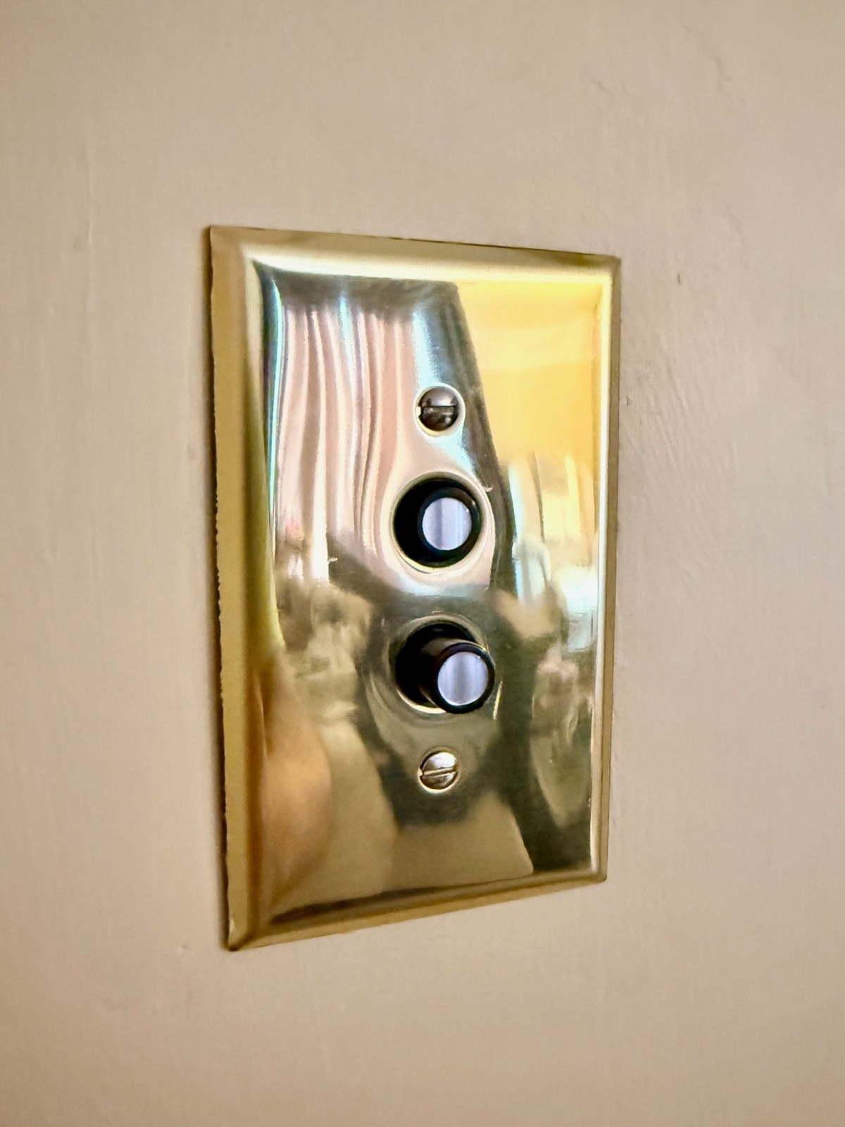SOLID BRASS Antique/Classic Look Push-Button Light Switch Cover Plate