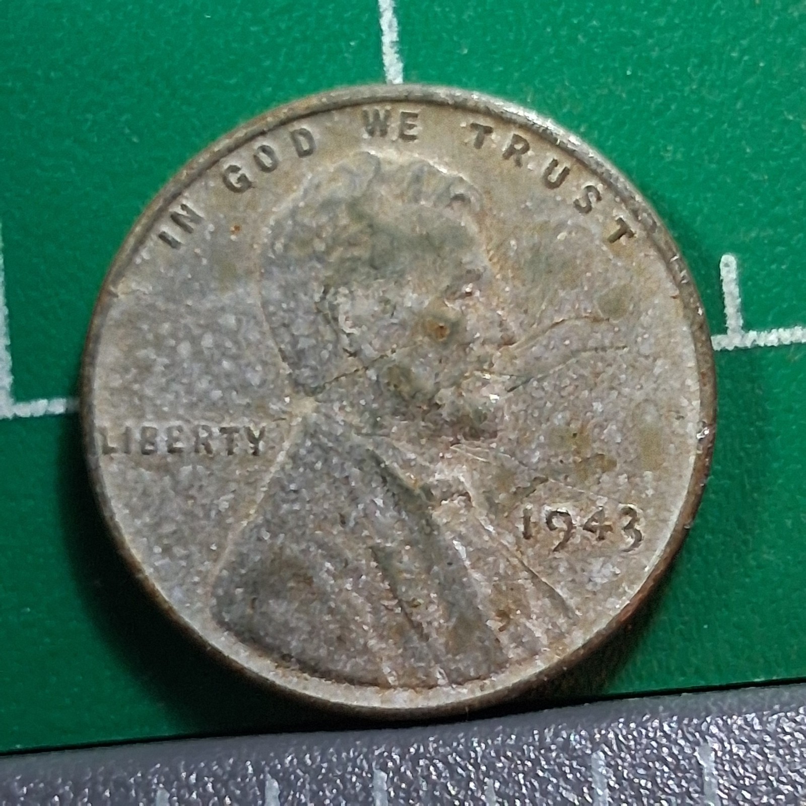 1943 United States USA Abraham Lincoln Wheat Penny 1 Cent Steel Coin