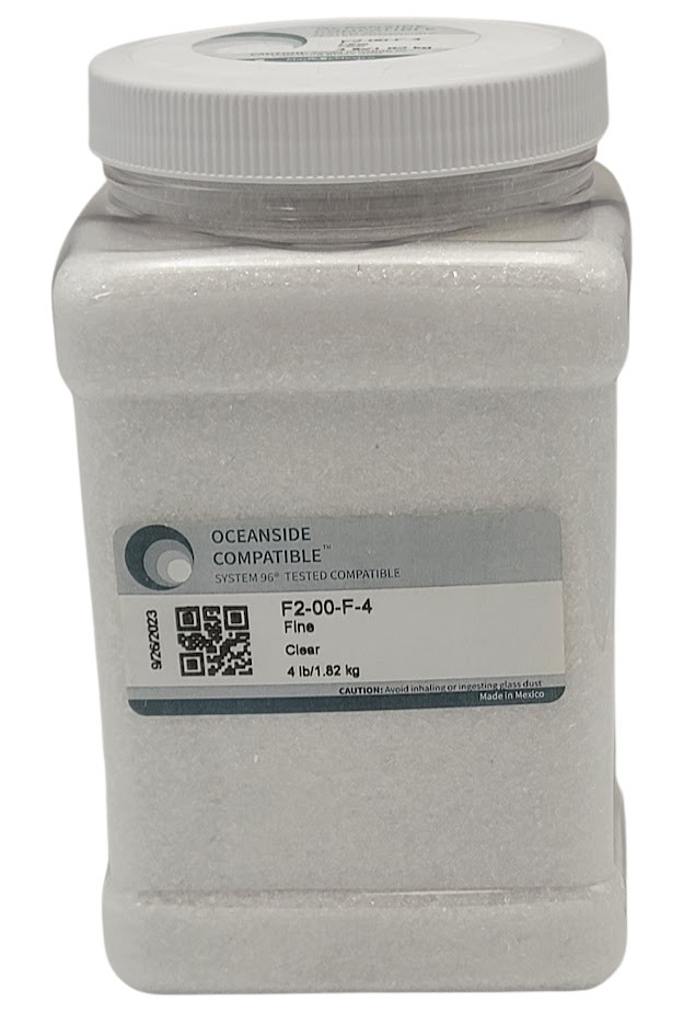 FOUR POUNDS 00 CLEAR FINE Oceanside System 96 COE Glass Frit Economy Size