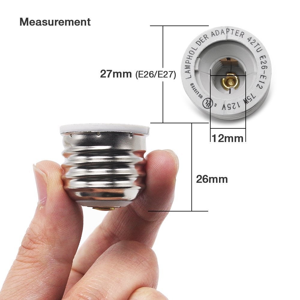 YiLighting Supplier (E26/E27 to E12 Adapter) E26 Medium Screw Base to E12 Can...