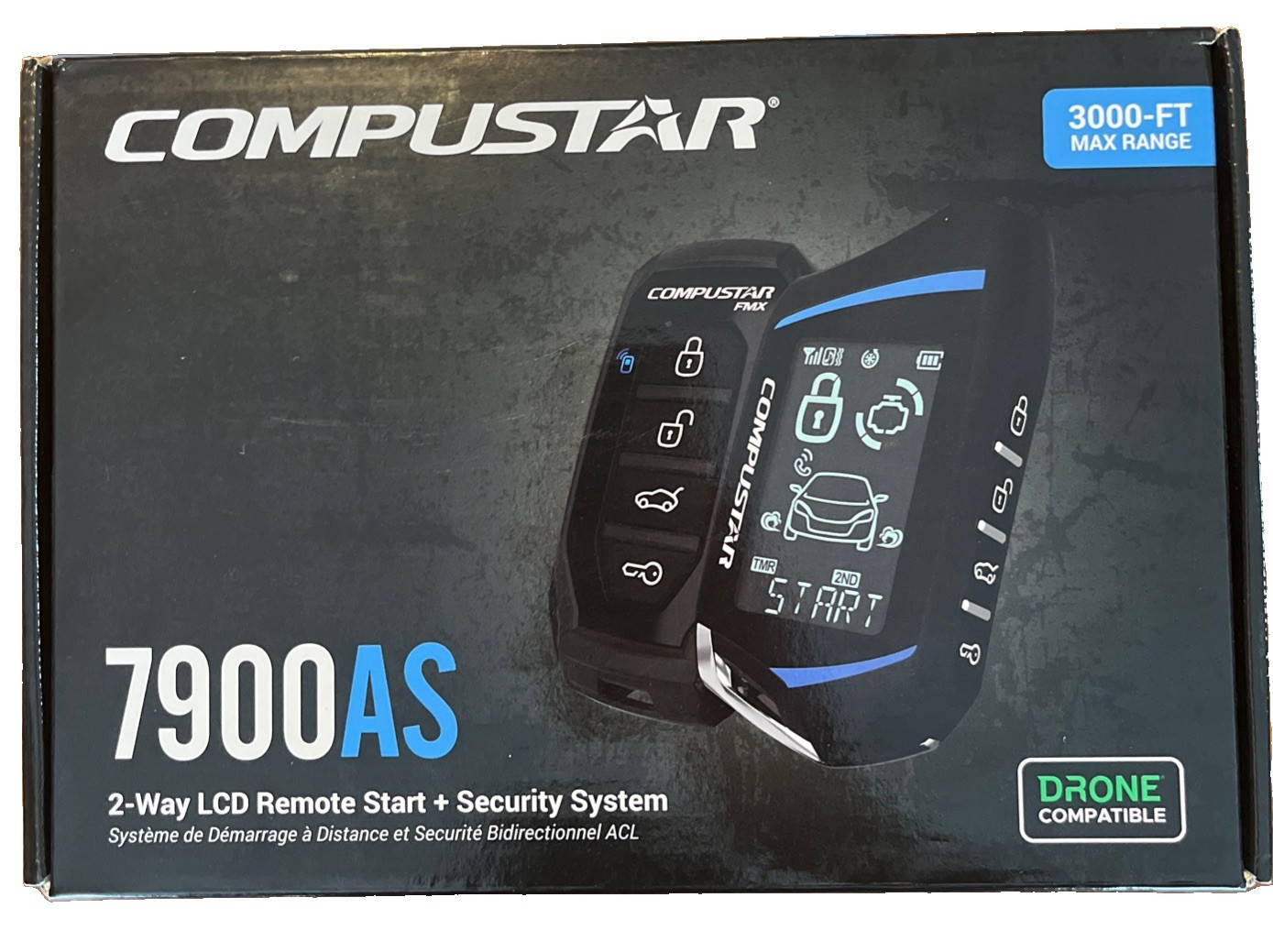 Compustar 7900AS Remote Start + Alarm (2-Way LCD) – New Open Box