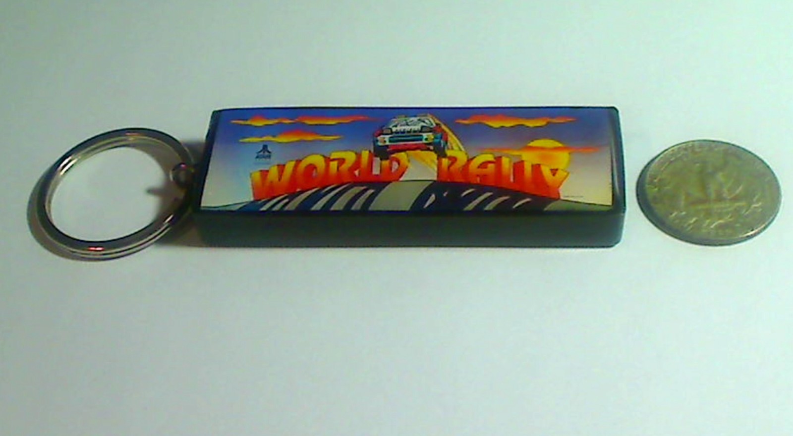 World Rally Arcade Marquee Coin Door accessory Keychain