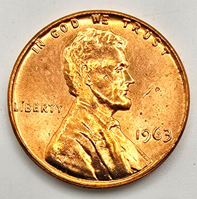 1963 P Lincoln Memorial Cent AU/BU As Shown Copper Penny Type Coin Free Ship!