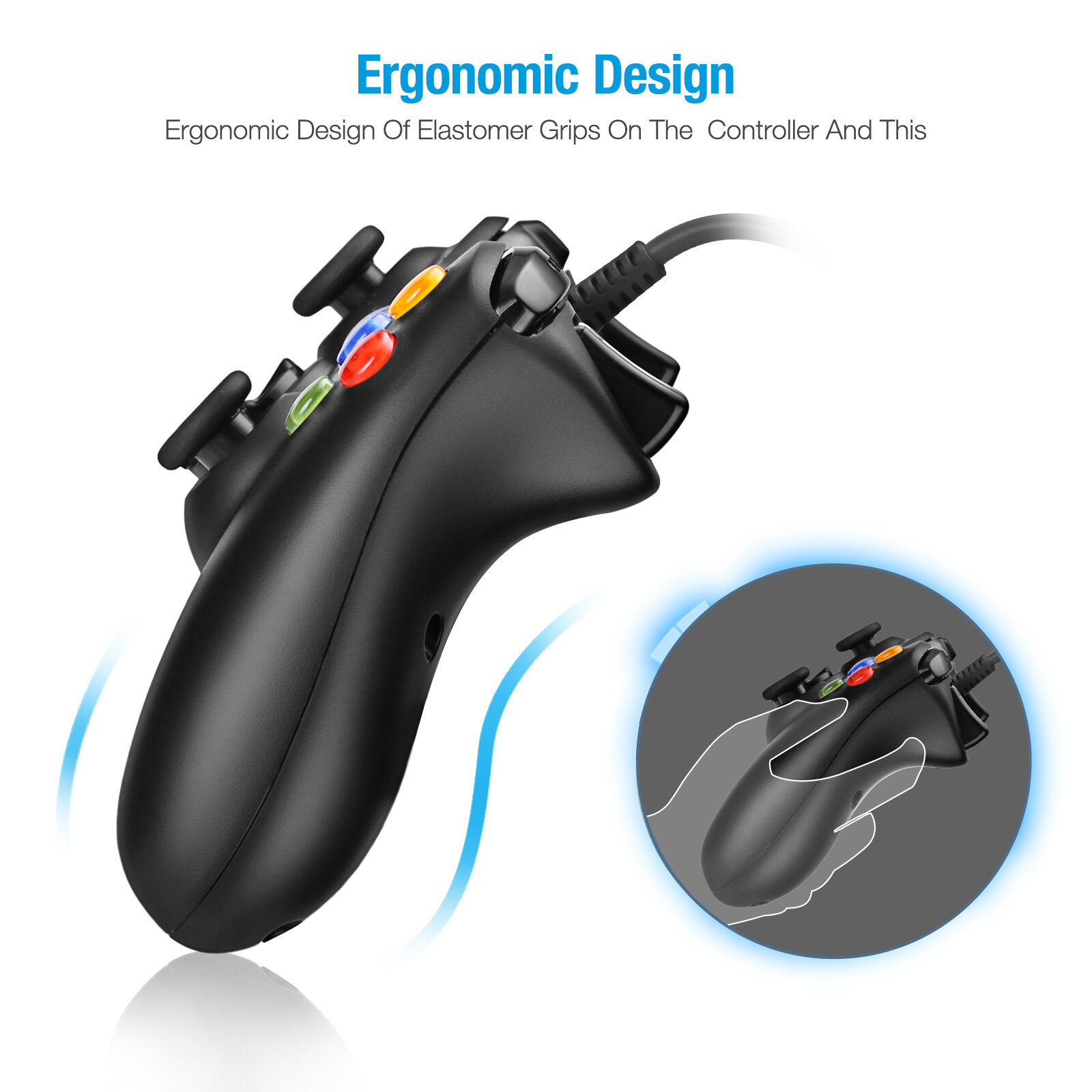 Wired Controller USB For PC Compatible With Xbox 360 / Windows 7 8 10 11 Gamepad