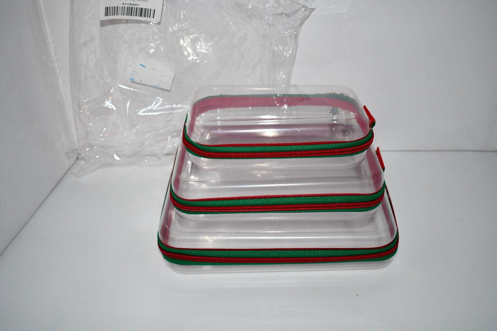 CoiiJoii 3PCS Clear Hard PVC Zipper Pouches – NWT Item