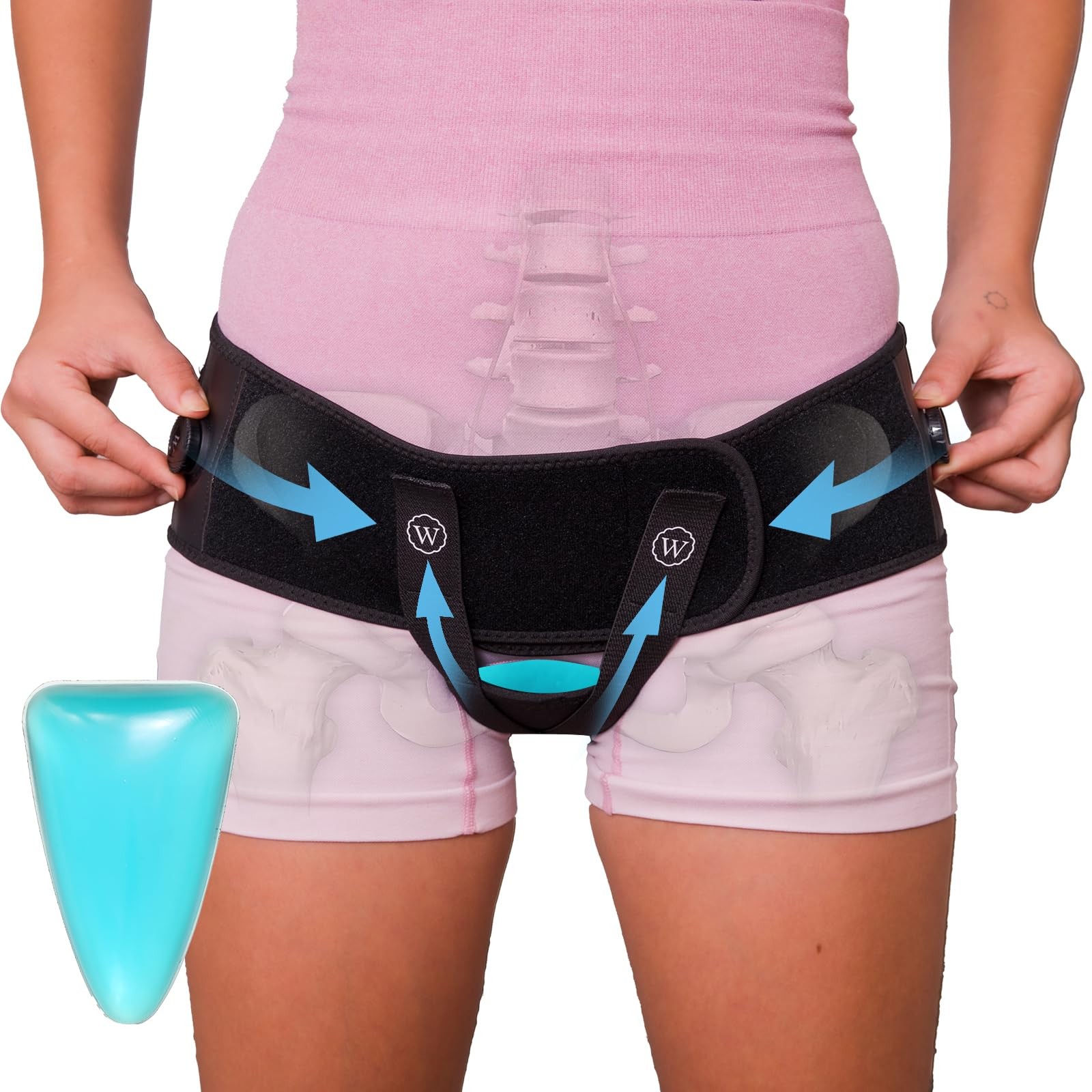 Pelvic Support Belt for Pregnancy and Postpartum, with Groin Straps and One G...