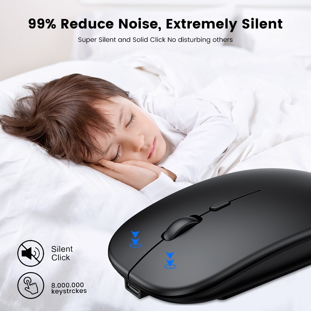 Wireless Mouse, Silent Ultra-thin Laptop Ergonomic Portable Single-mode Mouse