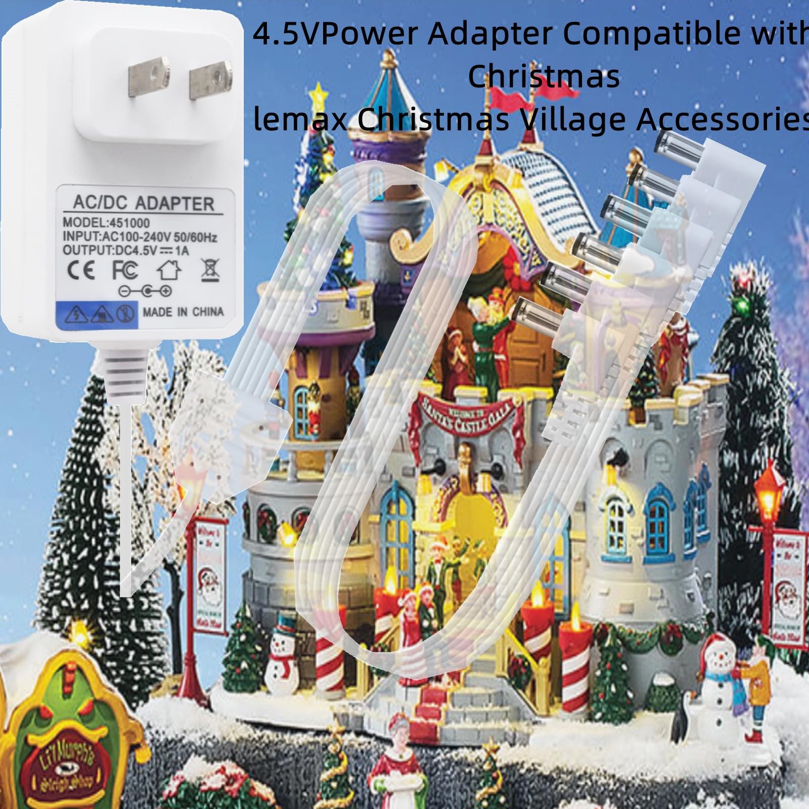 MSZLZTD AC/DC 4.5V Power Adapter Compatible with Lemax Lighted White