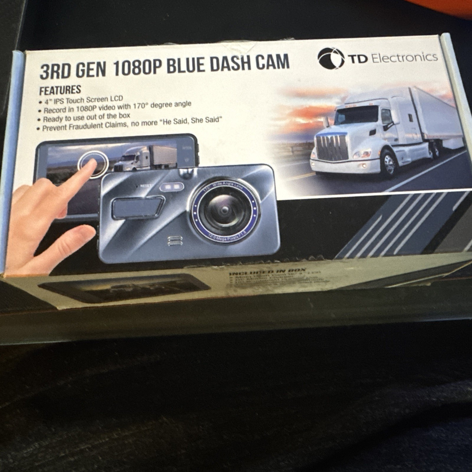TD Electronics "3rd GEN 1080P Blue Dash Cam" 4" IPS Touch Screen LCD