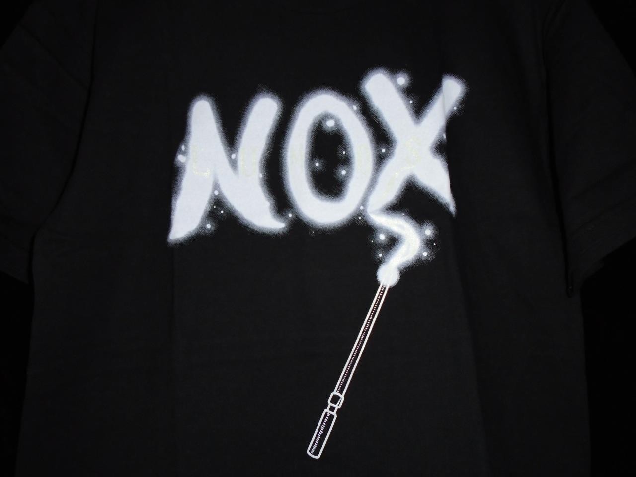 TeeFury Harry MEDIUM "Lumos Nox" Harry Potter Glow in Dark Parody Shirt BLACK
