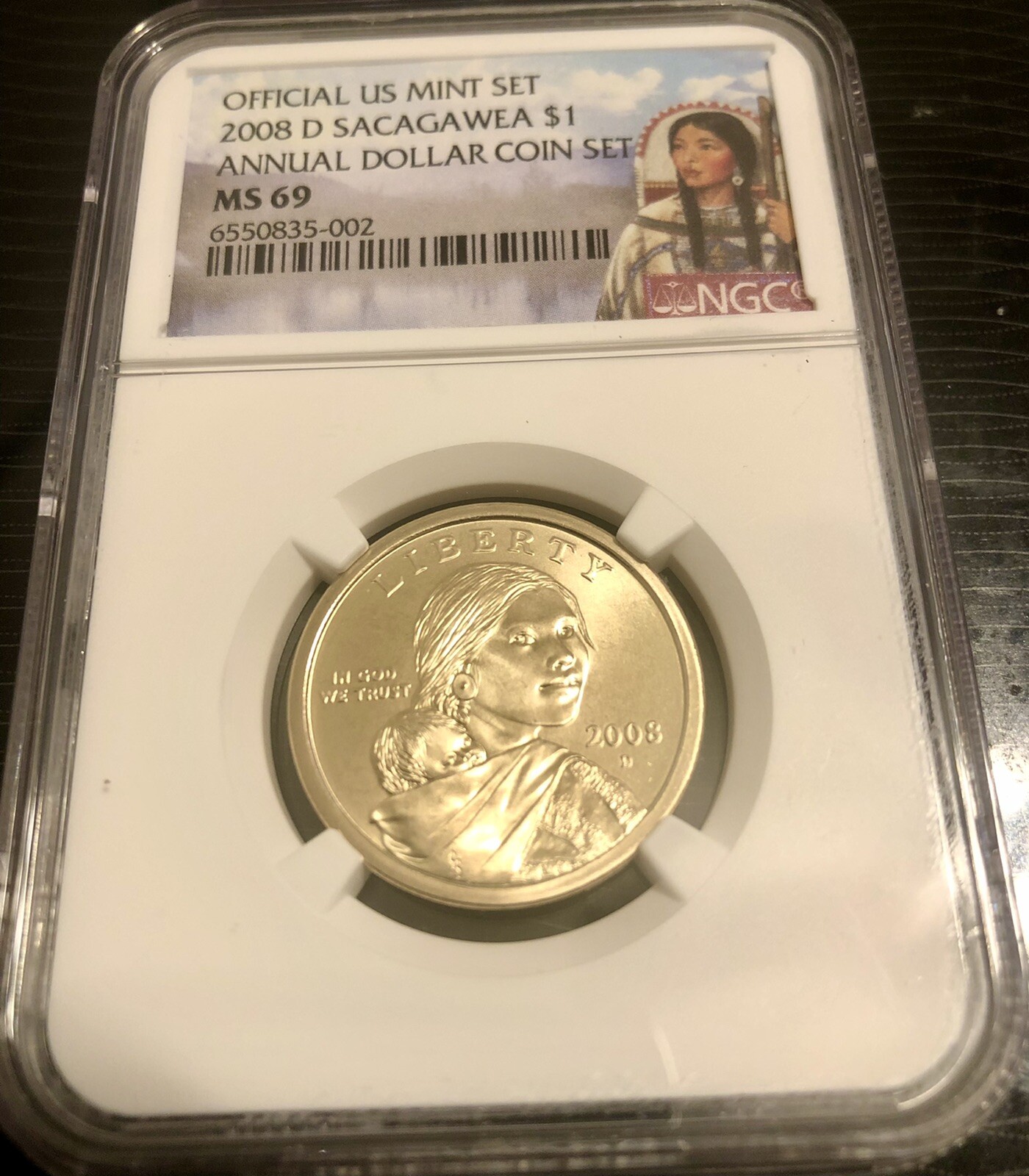 2008-D  FROM  ANNUAL DOLLAR SET Sacagawea  NGC MS69 - Gem  LOW POP  none higher