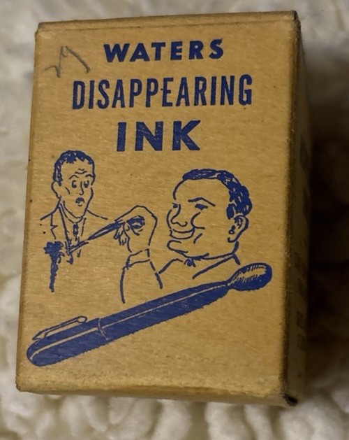 WATERS DISAPPEARING INK purchased '50’s Empty FREE SHIPPING!!! W