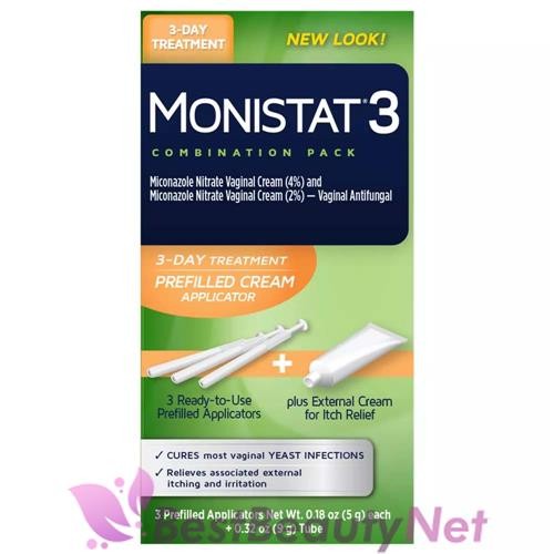 Monistat 3 3-Day Treatment Prefilled Cream Applicators + External Cream