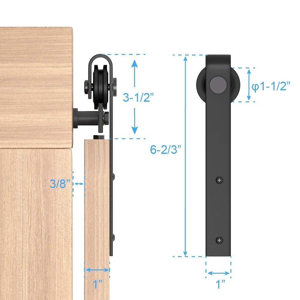 ZEKOO 7FT Super Mini Track Kit (Double Door), " J " Shape