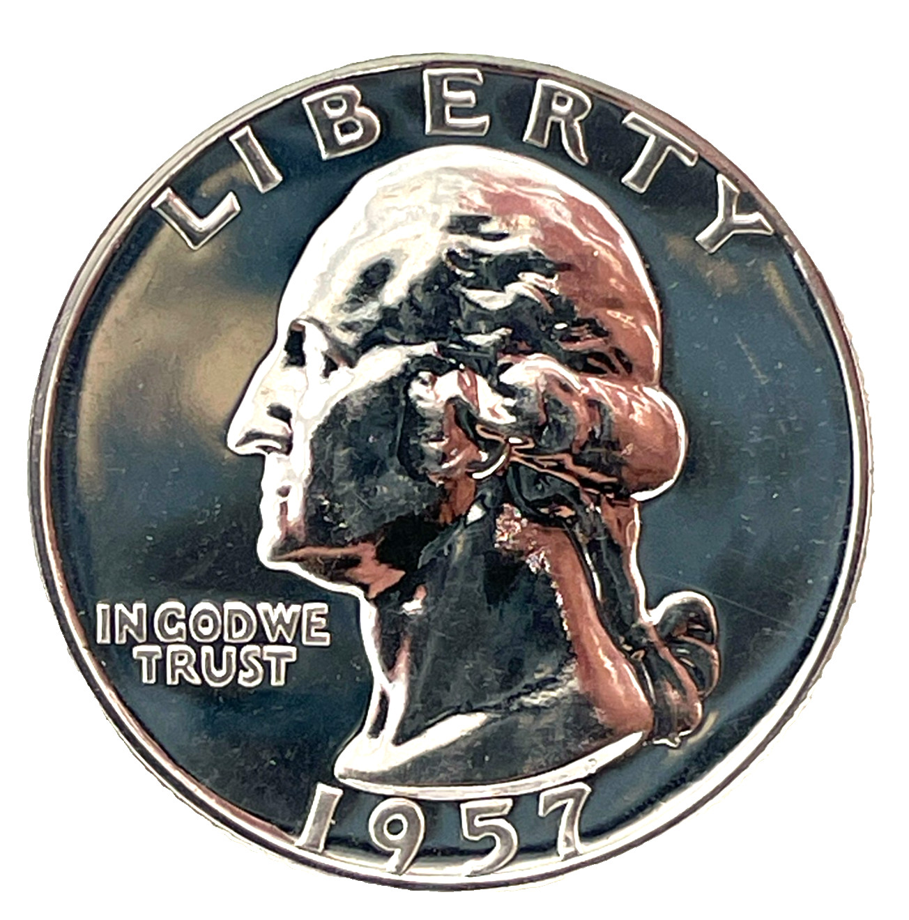 1957 Washington Quarter DDO-Doubled Die Obverse GEM PROOF 90% Silver 25c Coin #2