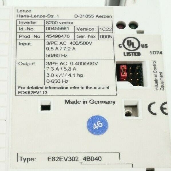 Lenze Frequenzumrichter E82EV302_4B040 | E82EV302 4B040 | 3,0 kW