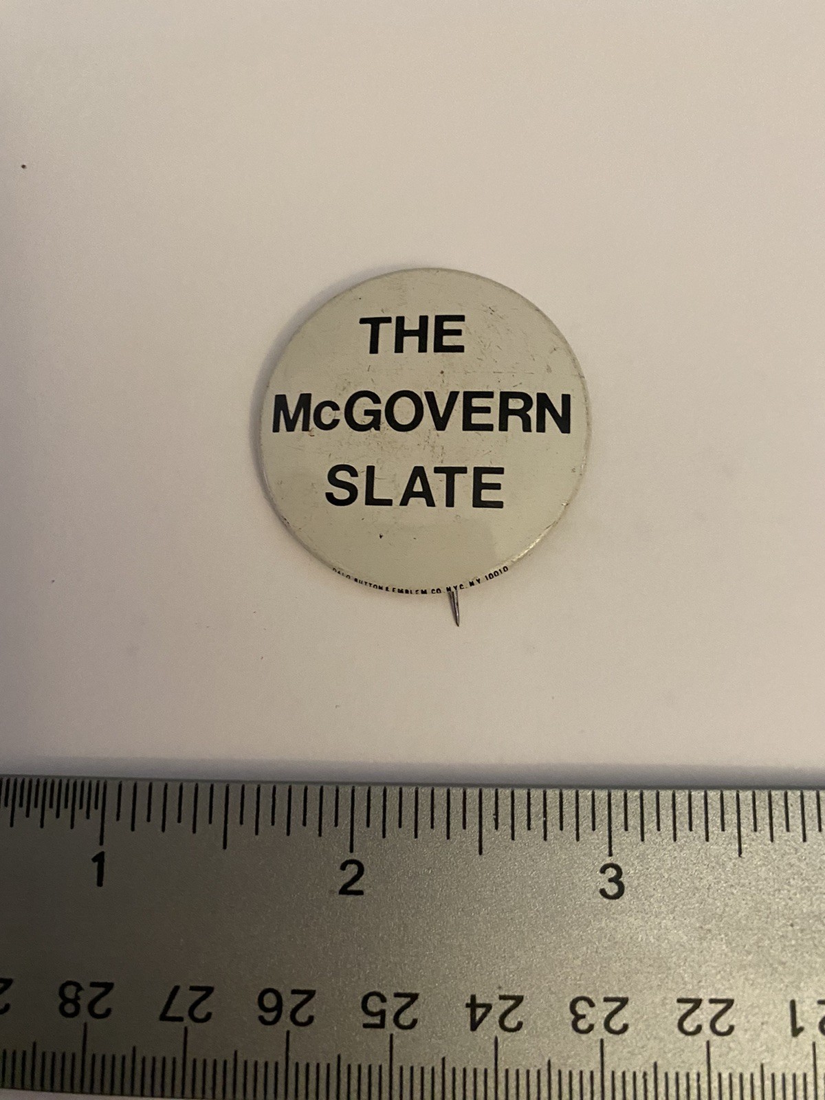 The McGovern Slate Pin Back Button P164