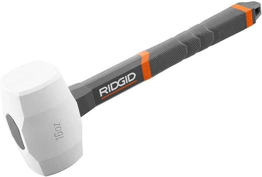 Ridgid XLT 16 oz Rubber Mallet Fiberglass Handle Tile Laminate Flooring Tool NEW