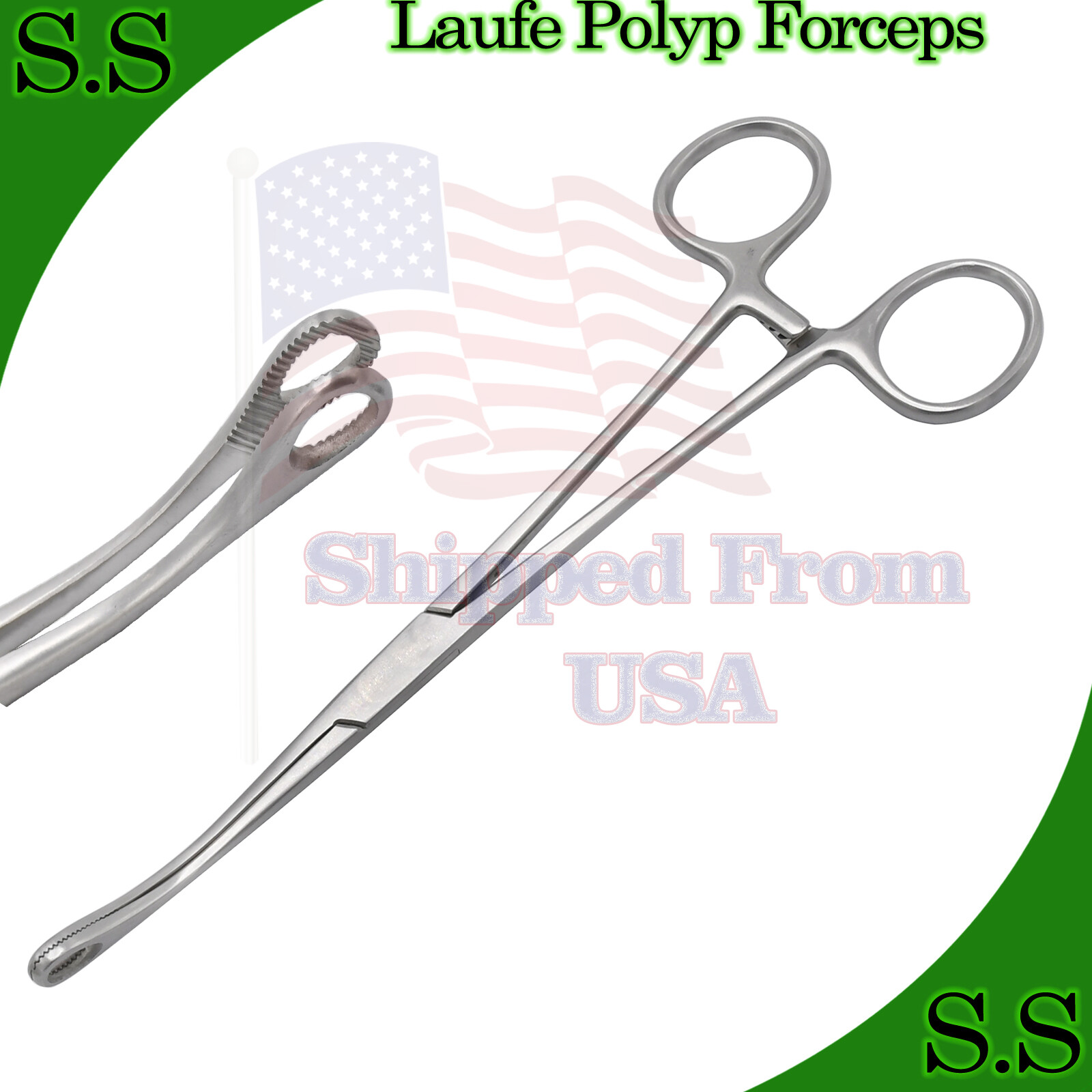 Laufe Polyp Forceps 8" Curved Serrated Jaws NEW Surgical Instruments