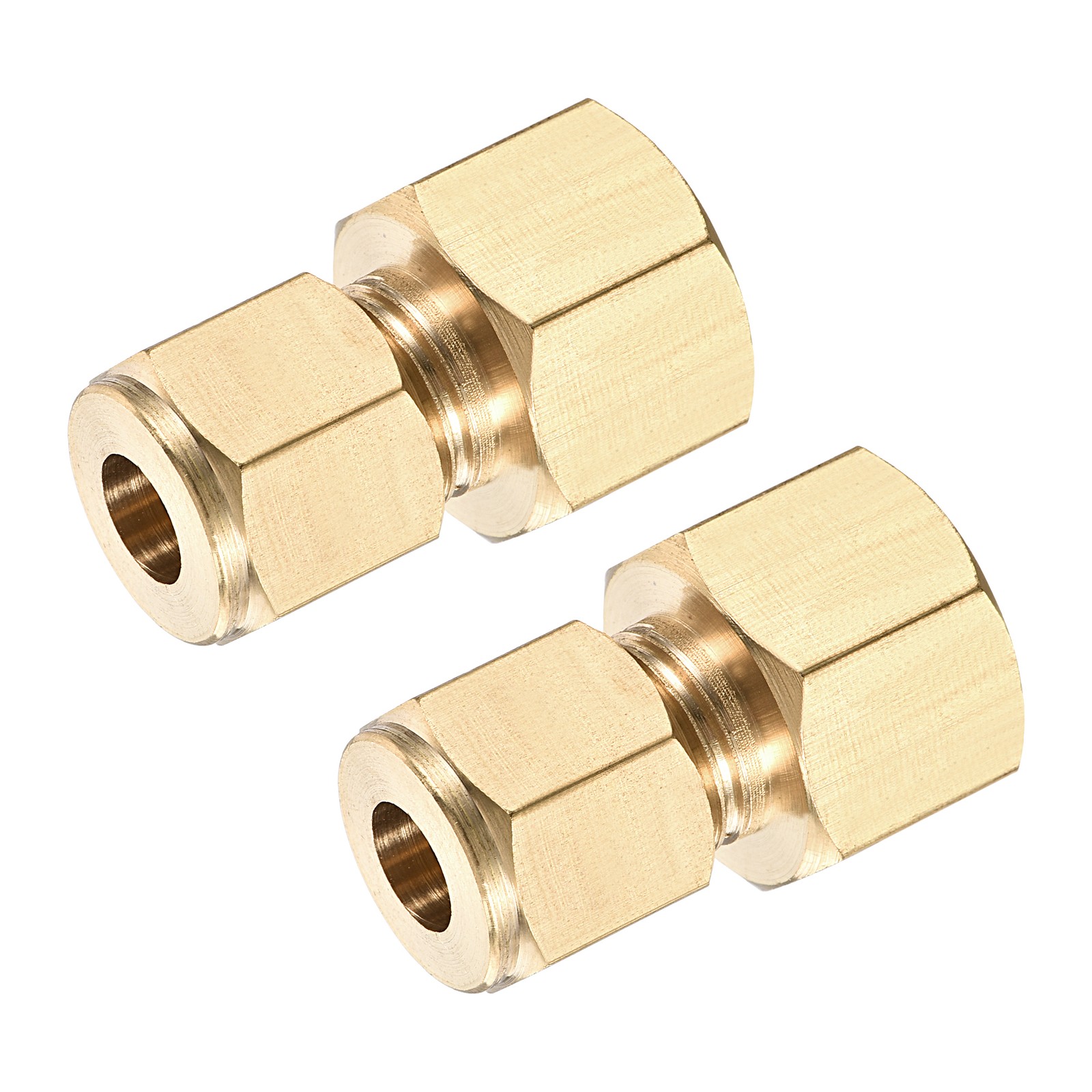 2 Pcs Compression Tube Fitting, G3/8 Female Thread x 8mm Tube OD(Gold Tone)
