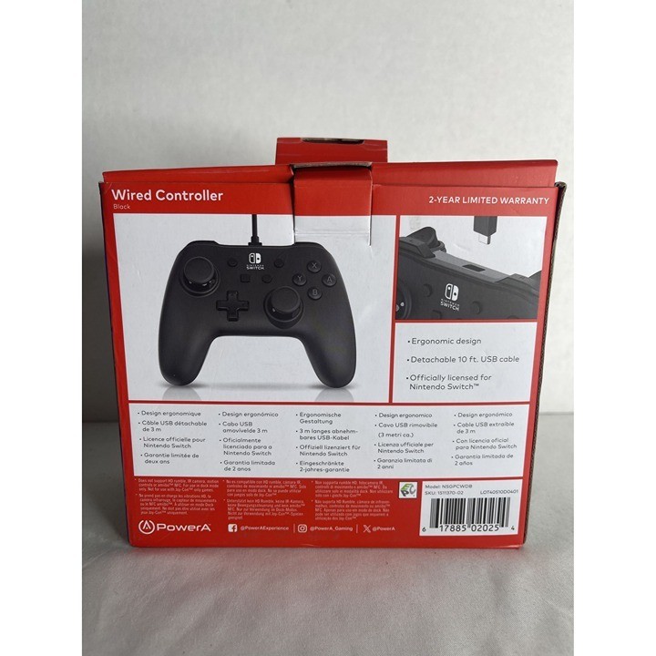 PowerA Nintendo Switch Wired Controller Black NSGPCWDB For Switch