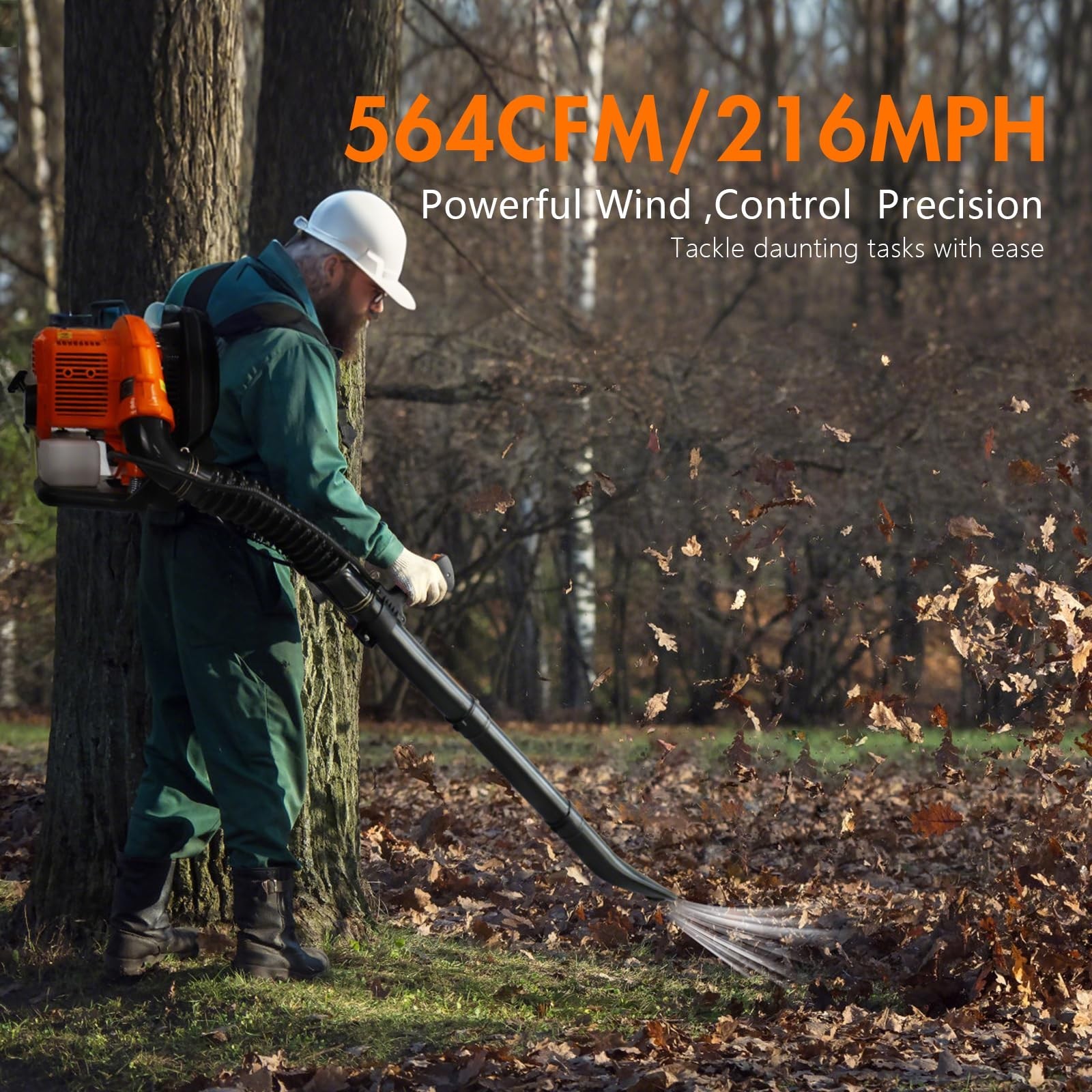 Commercial Backpack Leaf Blower 2 Stroke 52CC Gas-powered Backpack Snow Blower