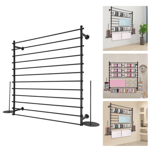 Wall-Mounted Display Rack, Wrapping Paper Ribbon Holder, Organizer