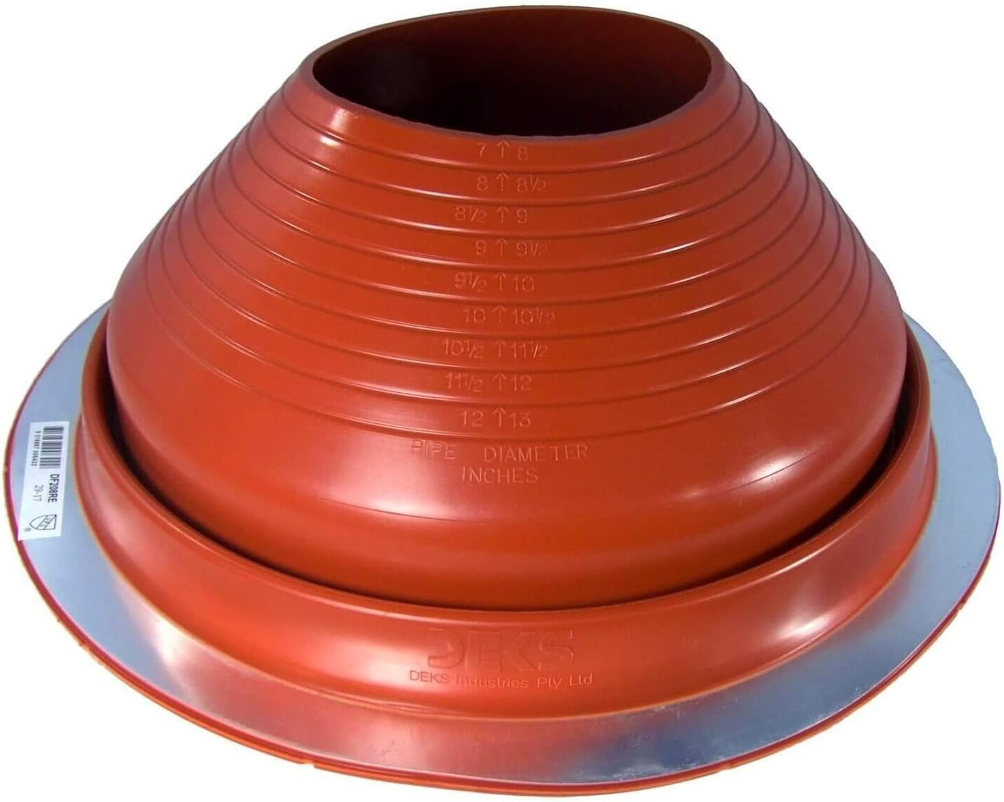 #8 Red Silicone Metal Roof Pipe Flashing Boot Fits 7" - 13" Pipe High Temp