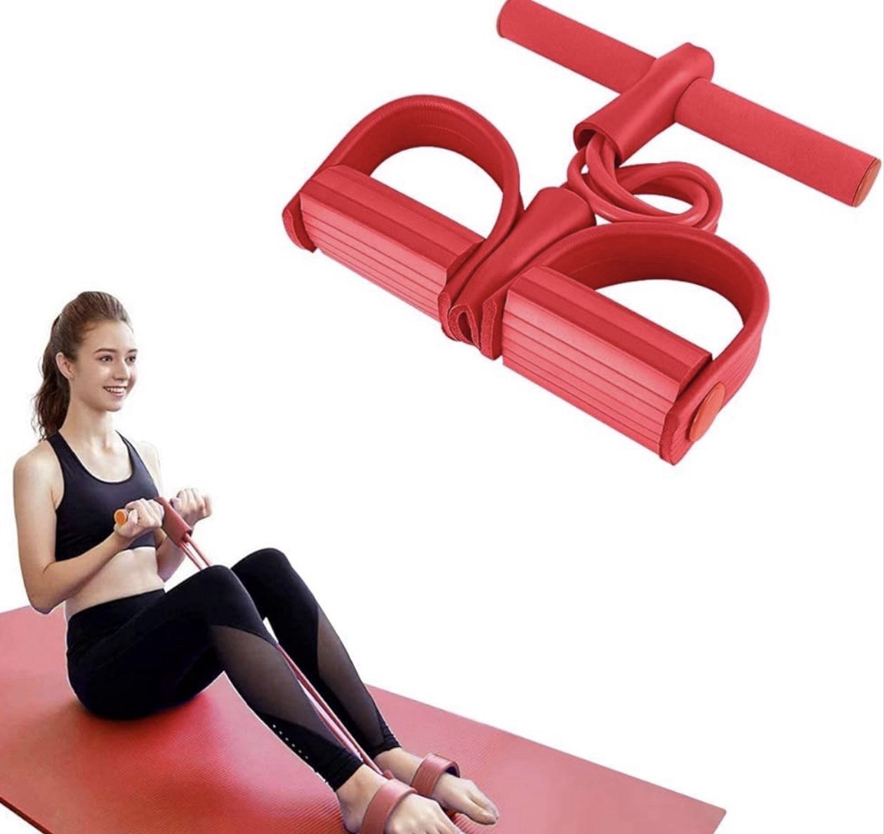 Elastic 4 Tube Resistance Band Strength Trainer - Exercise Fitness Ab Back Arms