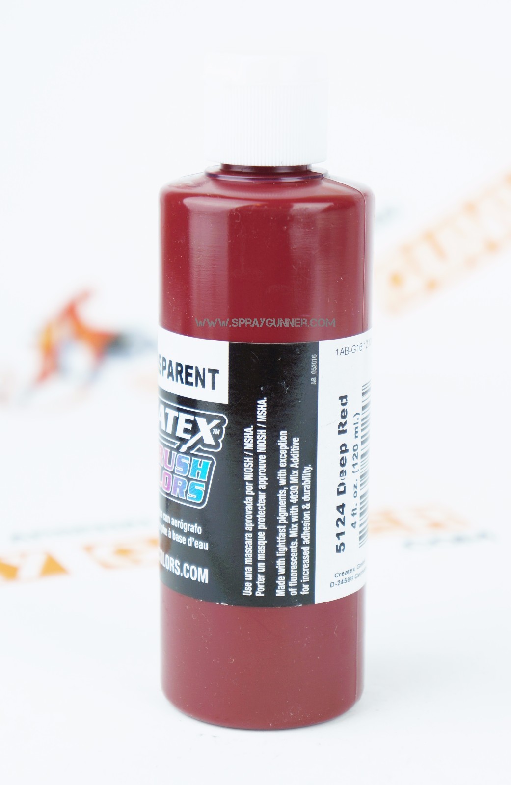 Createx Airbrush Colors 5124 Transparent Deep Red 4oz. water-based paint