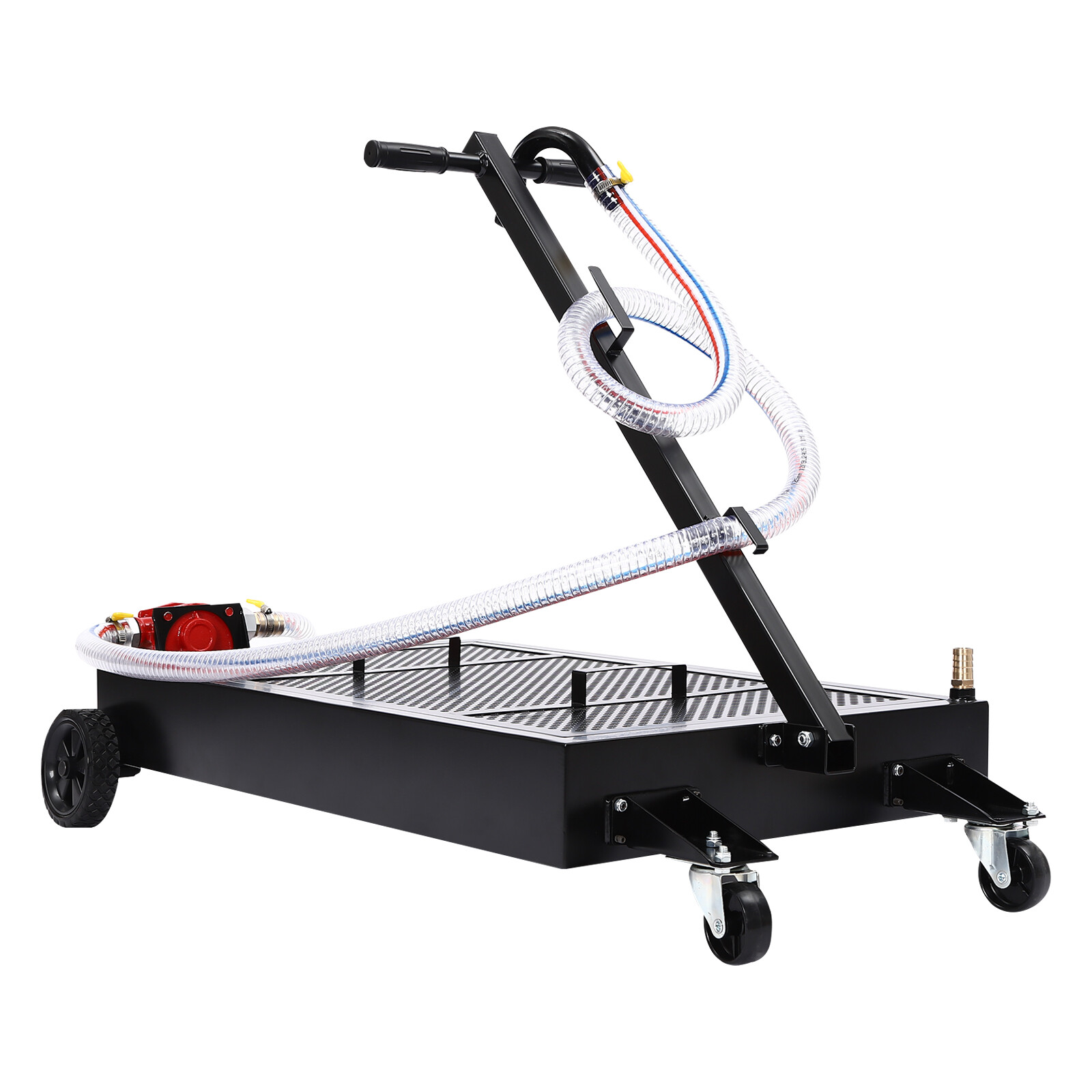 Oil Drain Pan 15 Gallon Oil Drain Tank Oil Change Pan with Manual Rotary Pump