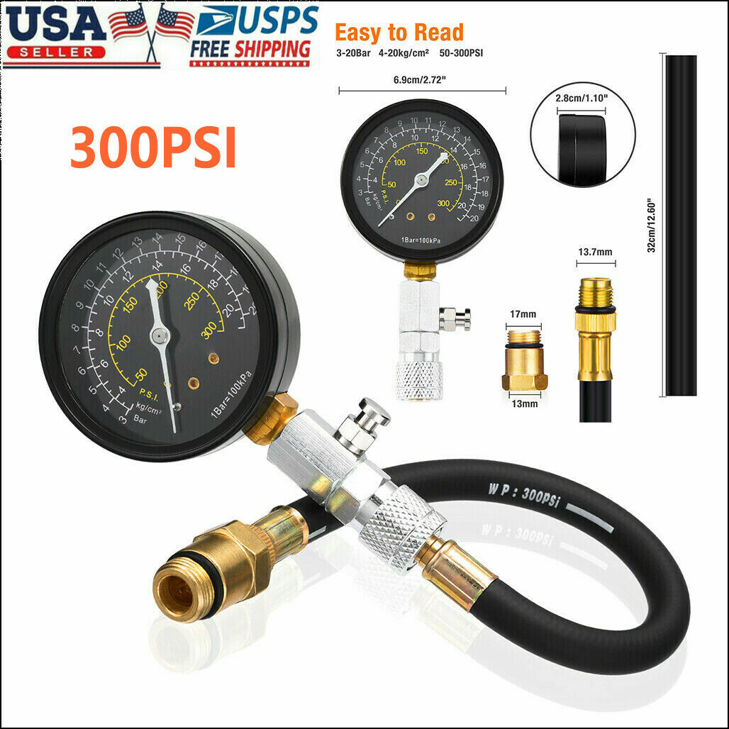 Engine Cylinder Compression Gauge Tester Kit Gas Engine Diagnostic Tester Tool