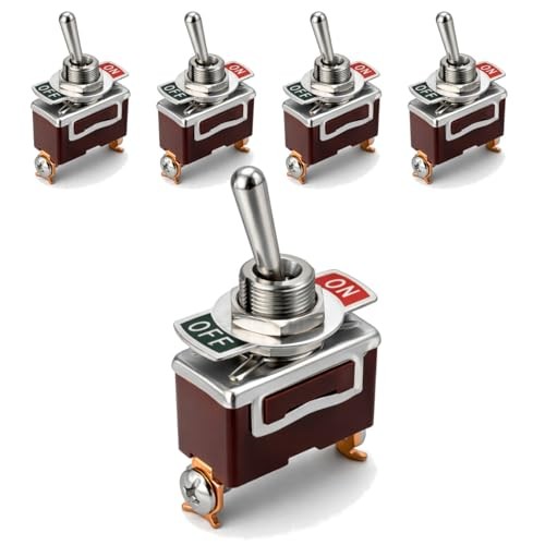 One-Side Momentary Metal Toggle Switch | 20 Amp at 12VDC 12VAC | (on)-off 5