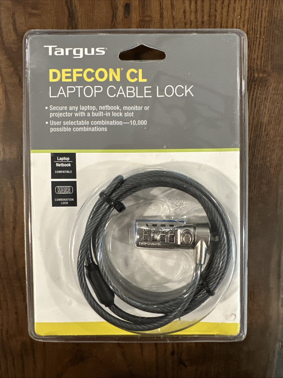 TARGUS Defcon CL Combination Lock Laptop Computer CABLE LOCK PA410U1 - NEW!