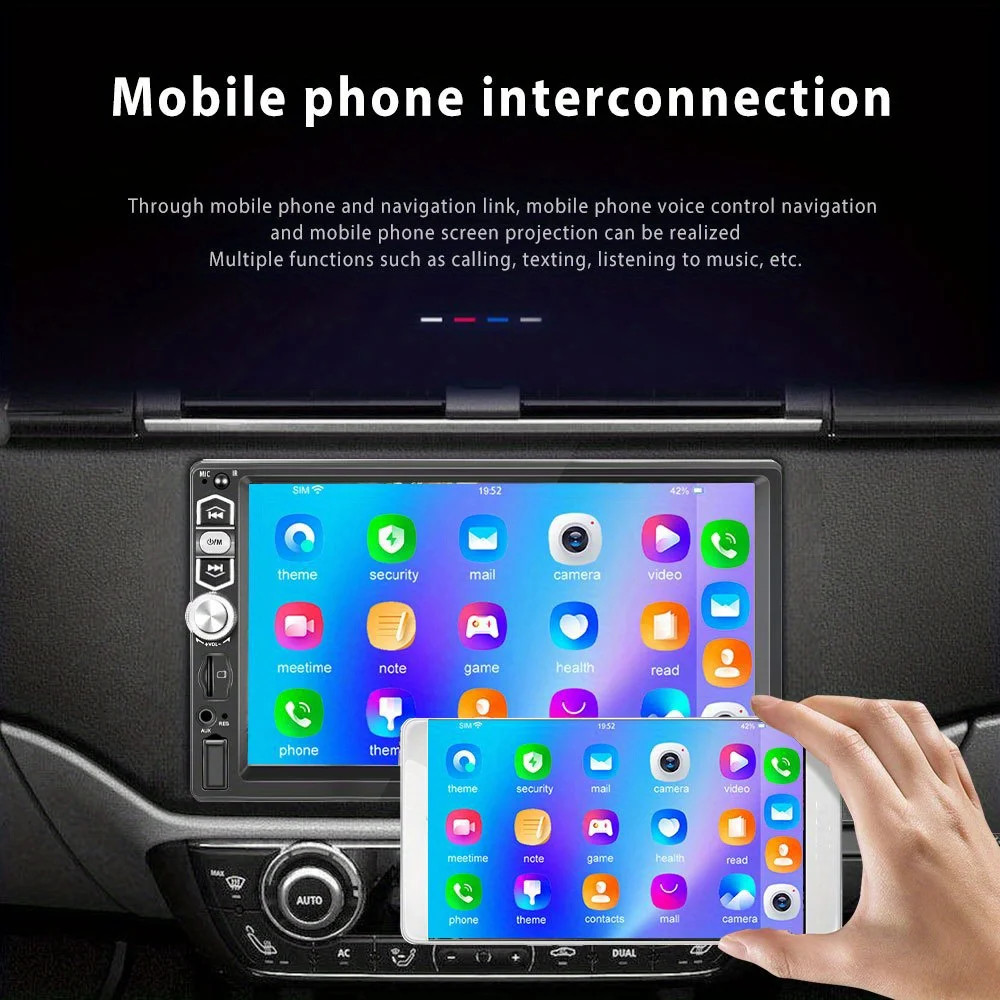7" 2 Din Car Stereo HD MP5 Player Bluetooth Touch Screen Radio Mrrior LinkFM.