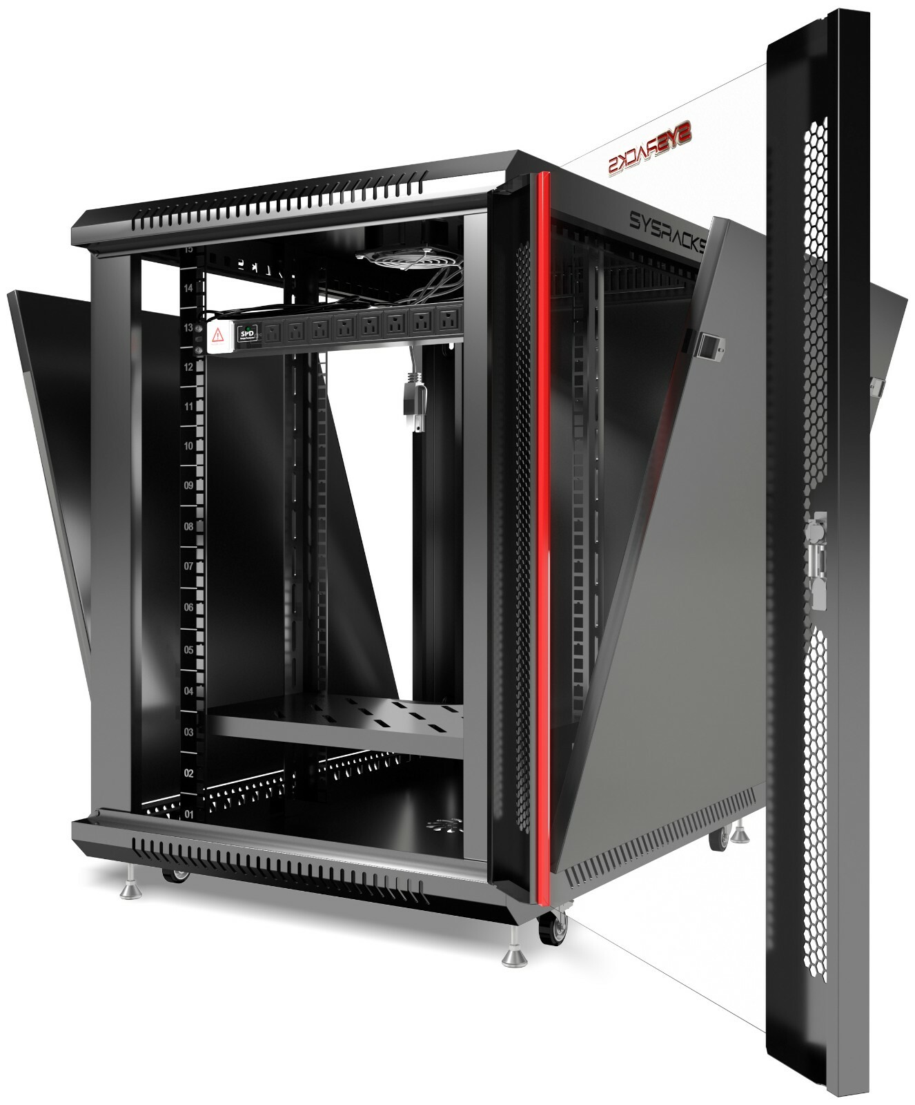 Server Rack Network Cabinet 15U 35 Inch Deep Rack Cabinet Enclosure For Servers