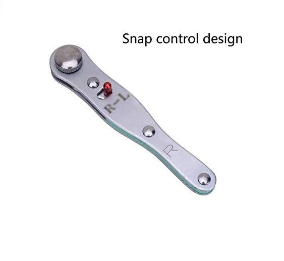 1/4" Dr. Stubby Low Profile Reversible Ratchet Bits Socket Drive Wrench+Adapter