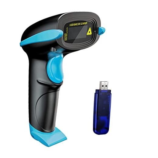 Wireless Barcode Scanner 328 Feet Transmission Distance USB Cordless 1D Laser