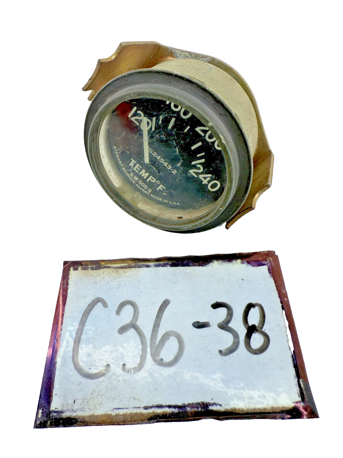 Jeep Willys Stewart Warner 2" TEMPERATURE INDICATOR  MS-24543-2 SW505-S  C36-38