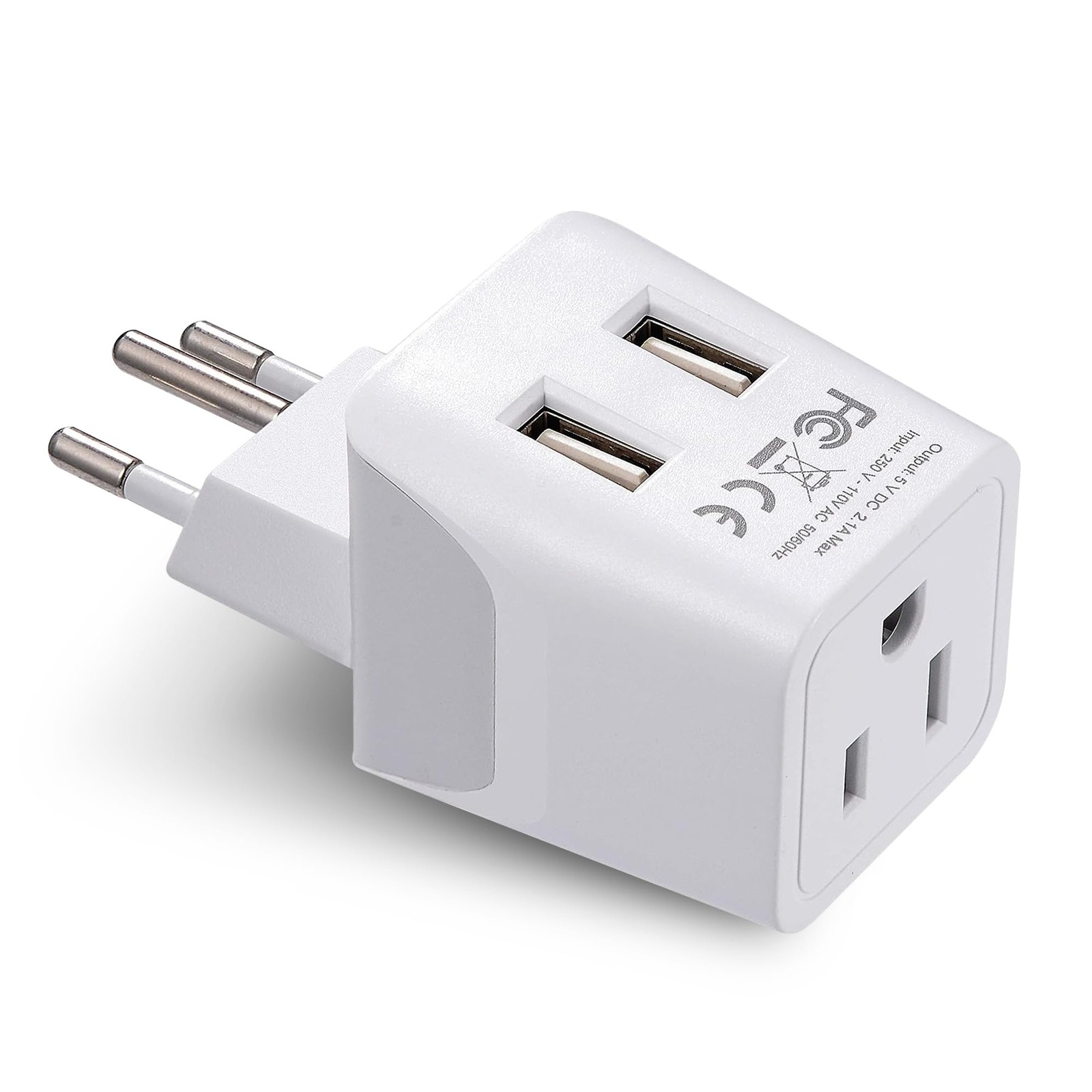 Switzerland Travel Adapter Plug with Dual USB + Usa Input - J - Ultra Compact...