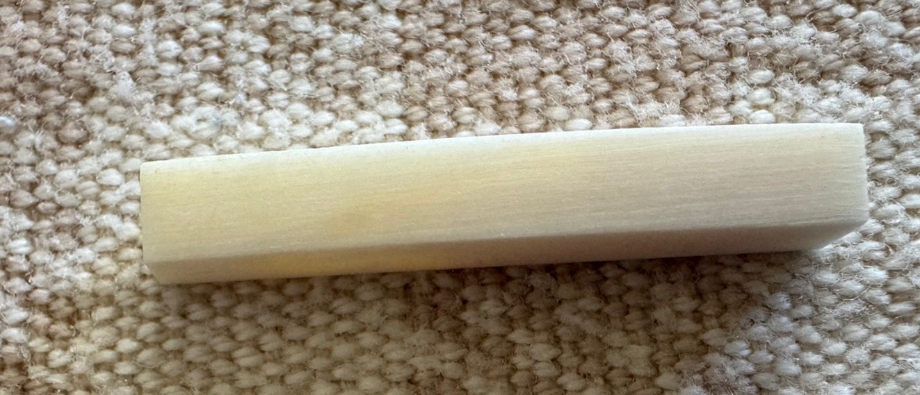 Luthiers Mercantile Genuine Bone Nut Blank, Bleached 15/64" New Old Stock
