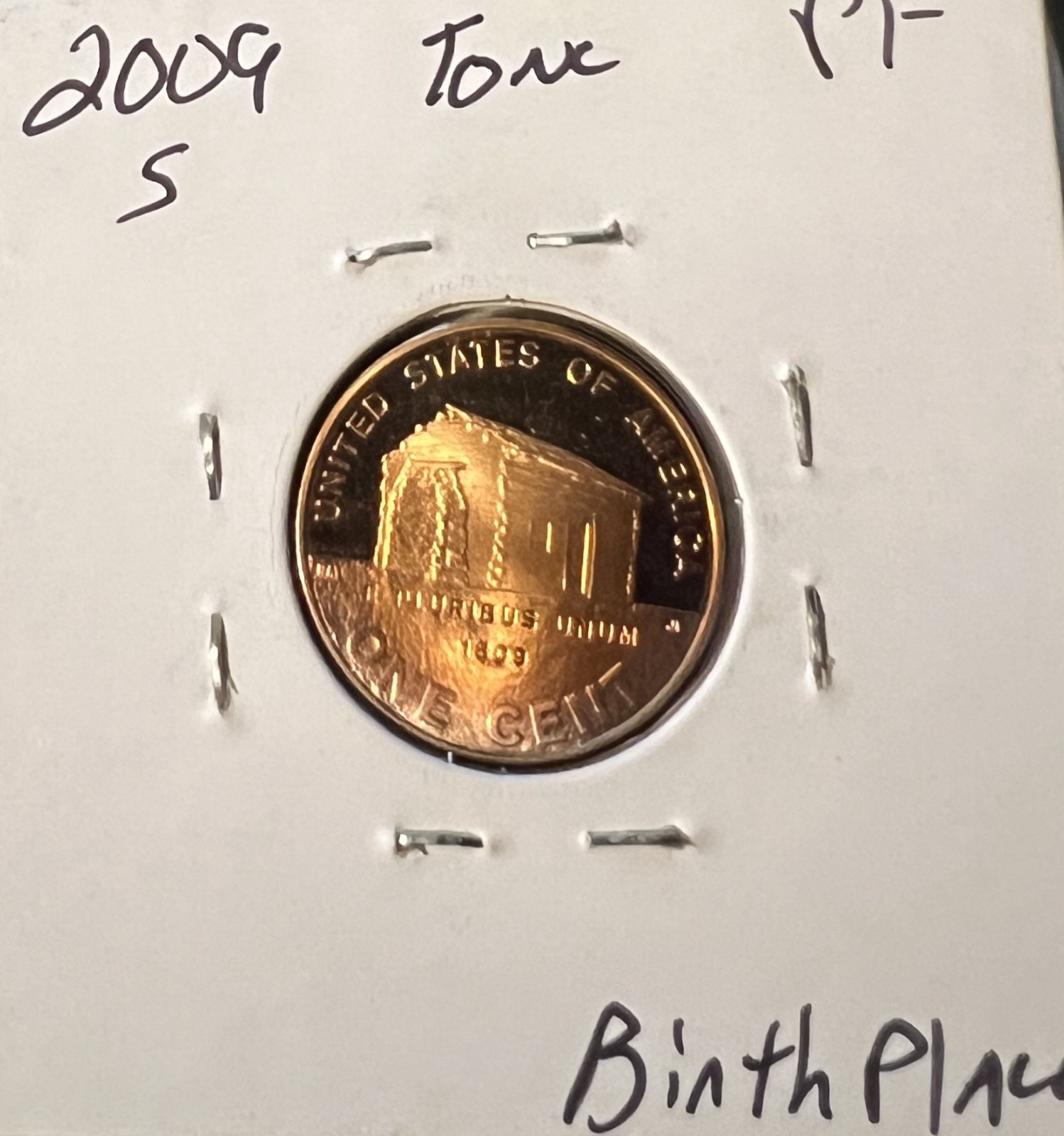 2009-S LINCOLN CHILDHOOD CENT FROM PROOF SET ACTUAL COIN  #10432