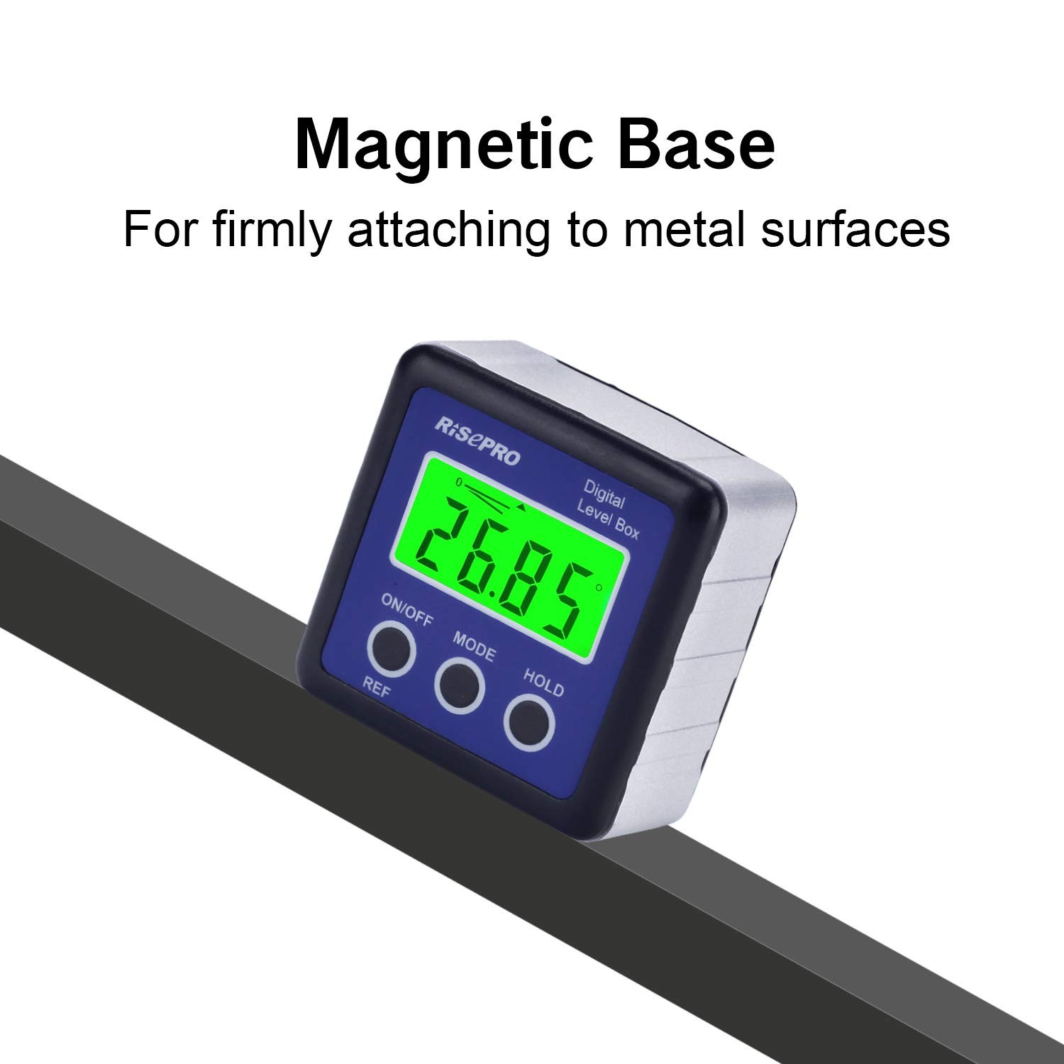 RISEPRO Digital Level Box Angle Gauge Protractor Inclinometer Bevel Blue