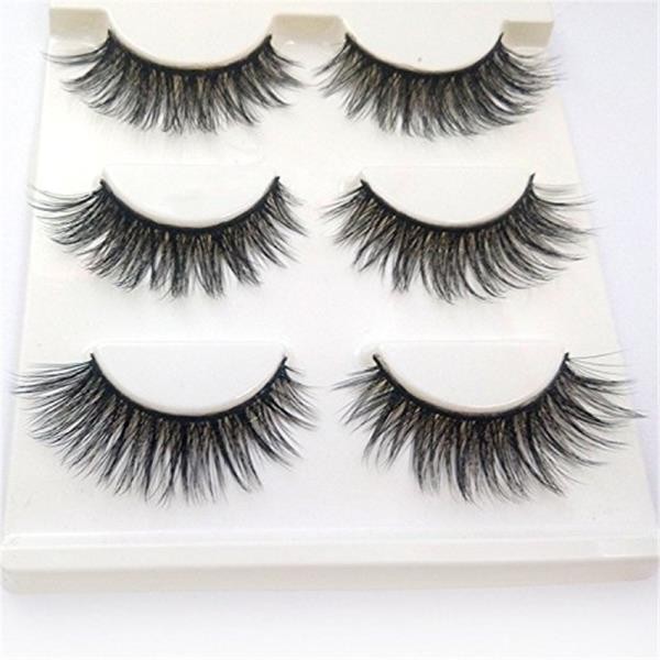 3 6 15 Pairs 100% Real 3D Mink Makeup Cross False Eyelashes Eye Lashes Handmade