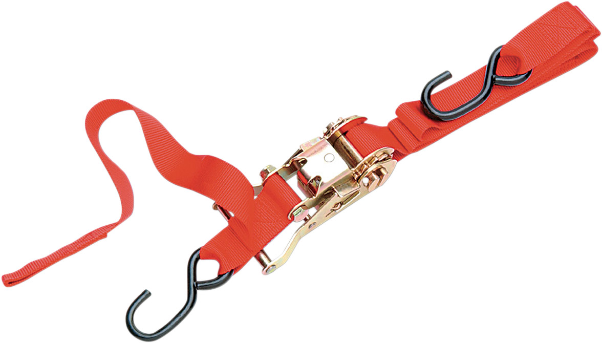 PARTS UNLIMITED 1" Ratchet Tied Down - Assist - Red 3920-0075