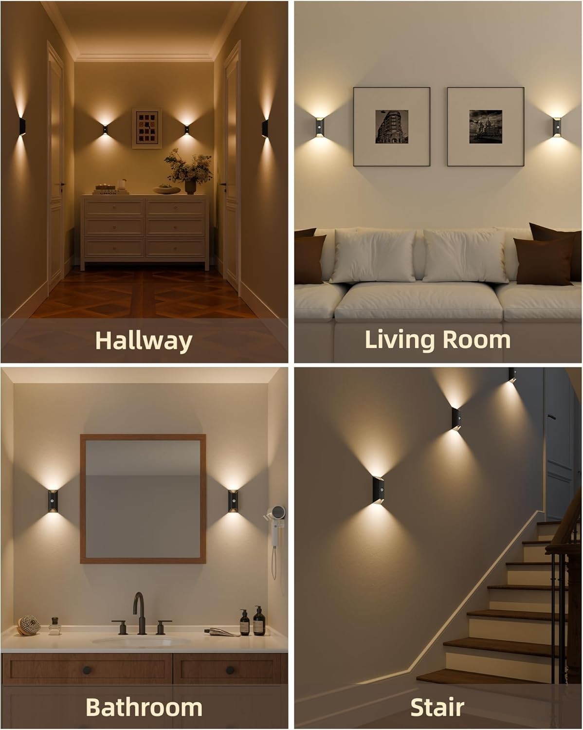 Motion Sensor Wall Lights, 4000mAh Rechargeable Battery Operated Wall Sconces...