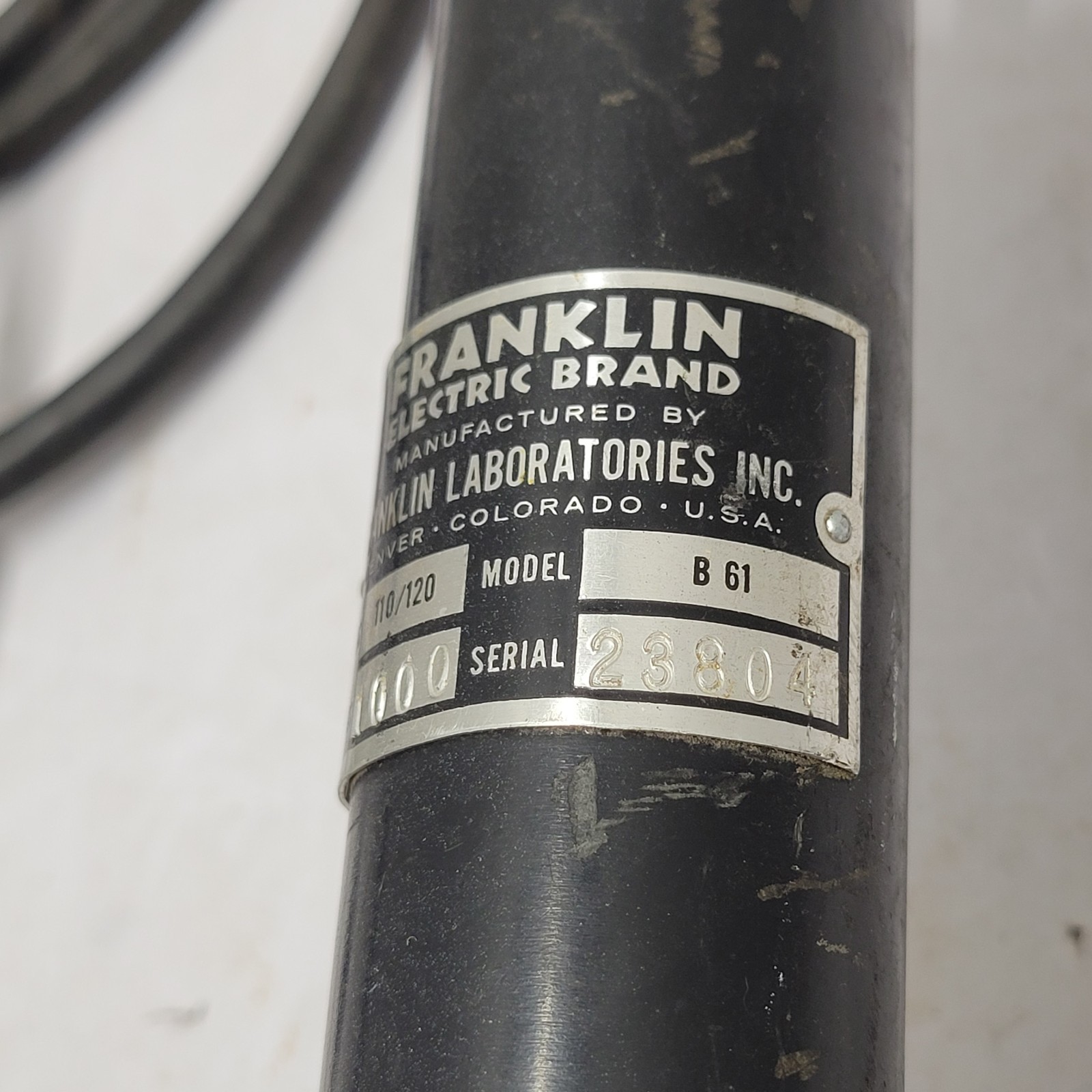 Franklin Electric Cattle Branding Iron - Electric Brander Model B61 WORKS