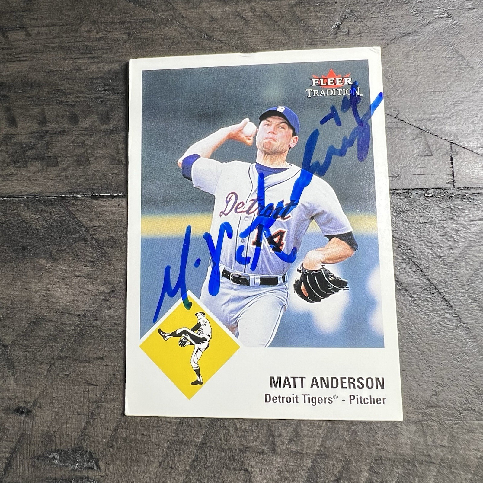 MATT ANDERSON SIGNED IP Auto TIGERS 2003 FLEER TRADITION COLORADO ROCKIES